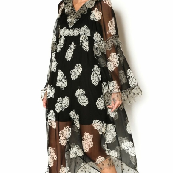 Anna Sui Gardenia Chiffon Dress
